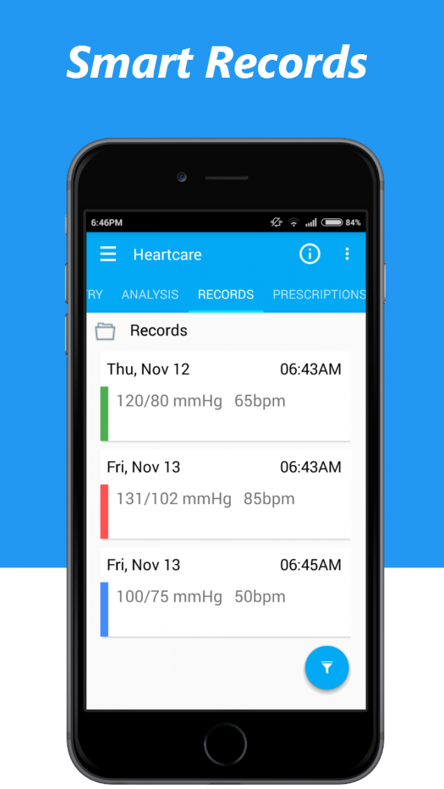 Heartcare Blood Pressure Monitor App for Android New Android Medical App
